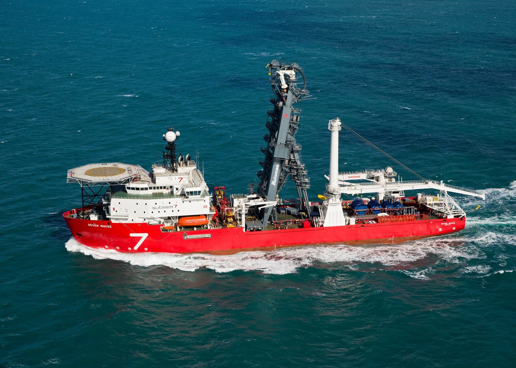 the Subsea 7 traveling in the ocean